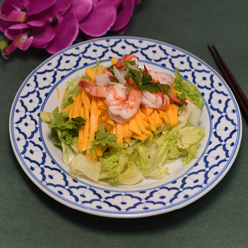Salade de mangue fraiche et crevettes